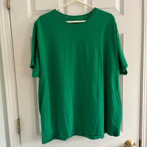 Fruit Of The Loom Solid Color Plain Green Short Sleeve Crewneck T-Shirt, 2XL